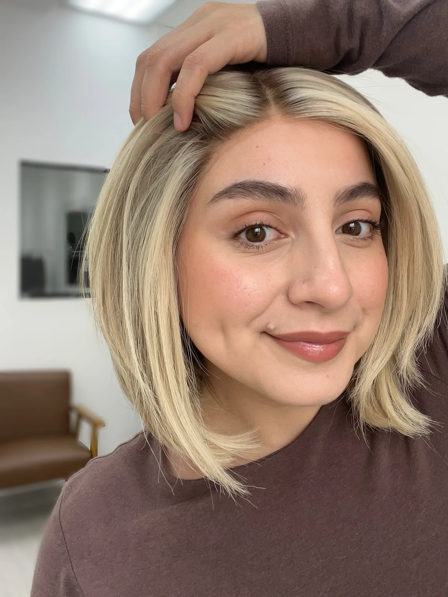 Ombre Ash Blonde Glueless Wig Synthetic Hair Bob Natural Straight Lace Frontal Wigs Original Factory Cheap Wig On Clearance Sale
