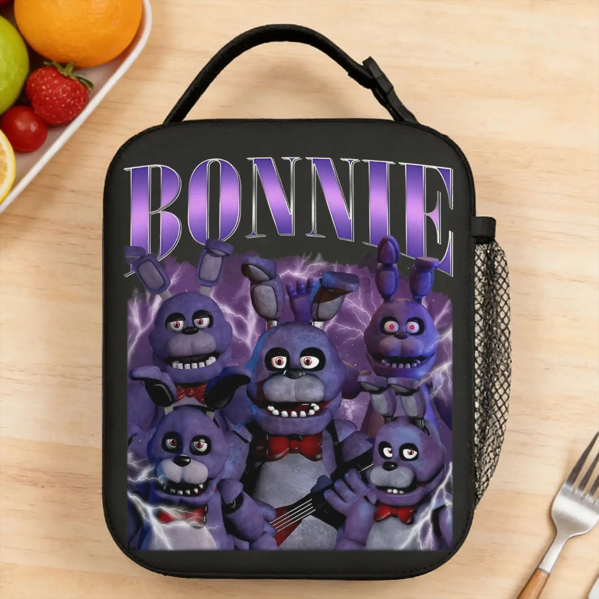 Винтажная сумка для обеда FNAF At Freddys Bonnie для детей, школьный ланч-бокс с графическим дизайном, забавная портативная сумка-холодильник из оксфордской ткани