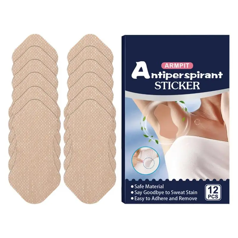 

Sweat Pads For Under Arms 12 PCS Anti Sweating Pads Armpit Sweat Patches Breathable Sweat-Absorbing Patch Portable Underarm