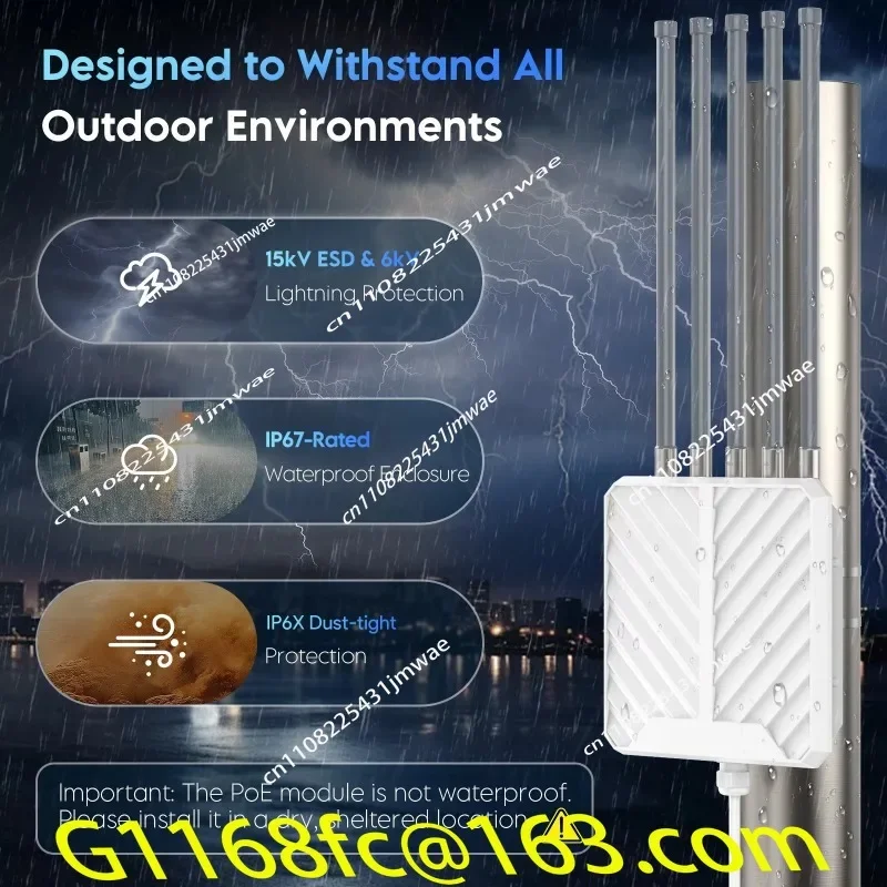 AX3000 Wifi6 Bridge Outdoor High Power Wireless APRemote Access Point Dual Band Dual Chip Intelligent Outdoor Wifi Repeater part
