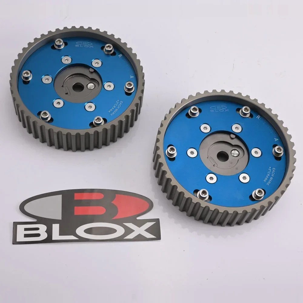 Blox سباق الألومنيوم الخام 2 قطعة بكرة ضرس توقيت كام والعتاد الأزرق لمحرك BMW M20 3 سلسلة HU-CGBMW #4