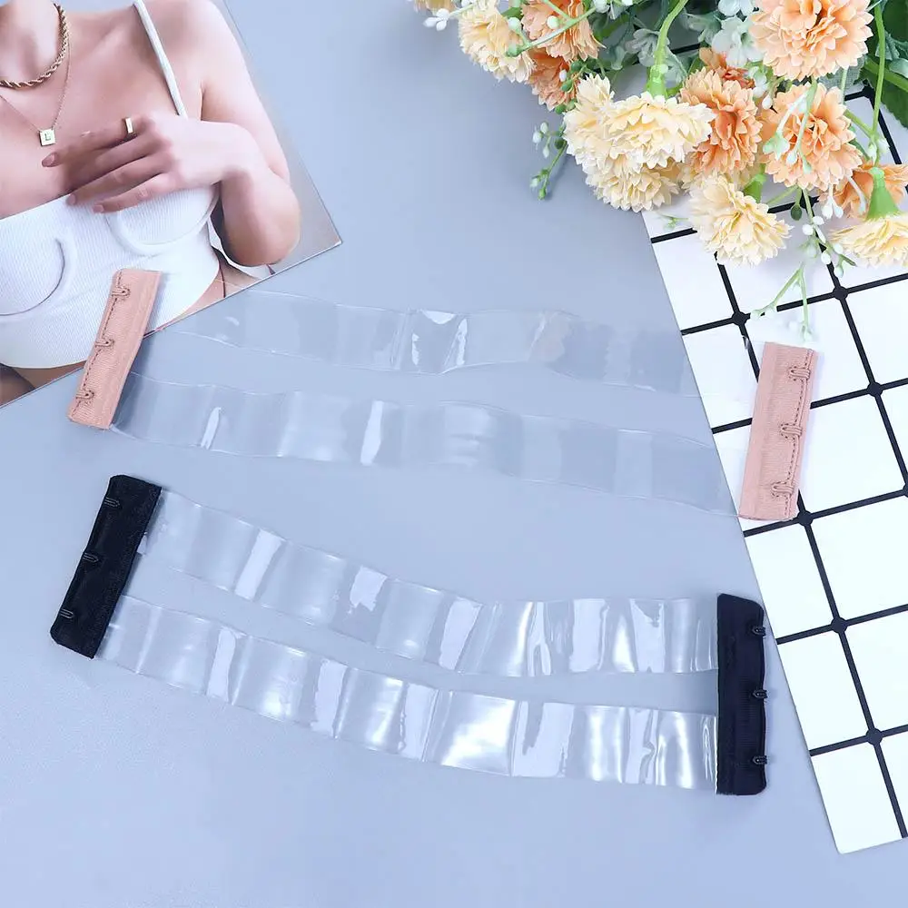 Utile fascia elastica regolabile in tinta unita 3 ganci Accessori per reggiseno Estensore per reggiseno trasparente Fibbia per estensione fibbia per reggiseno
