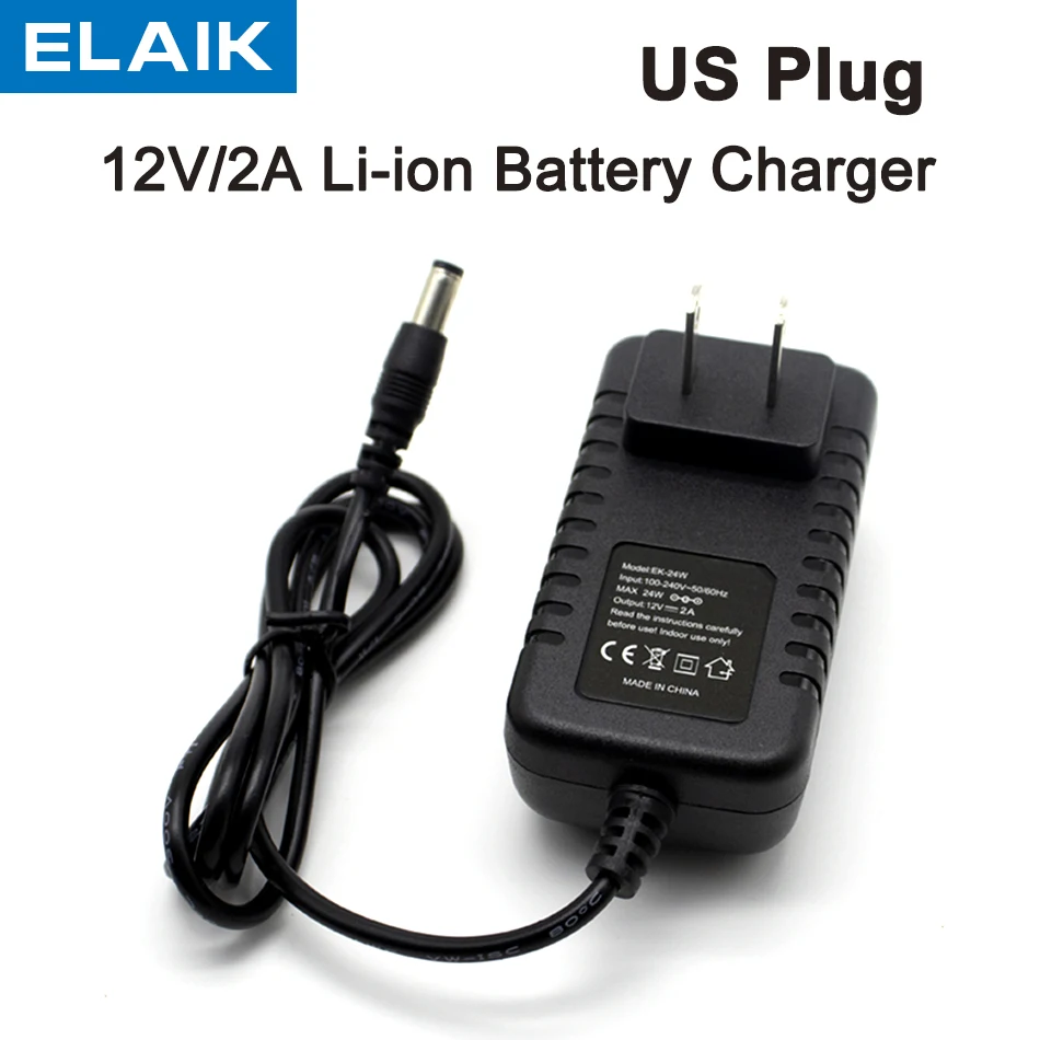 ELAIK 1PCS 12V2A AC 100V-240V Converter Adapter DC 12V 2A 2000mA Power Supply EU Plug 5.5mm x 2.1-2.5mm for LED CCTV