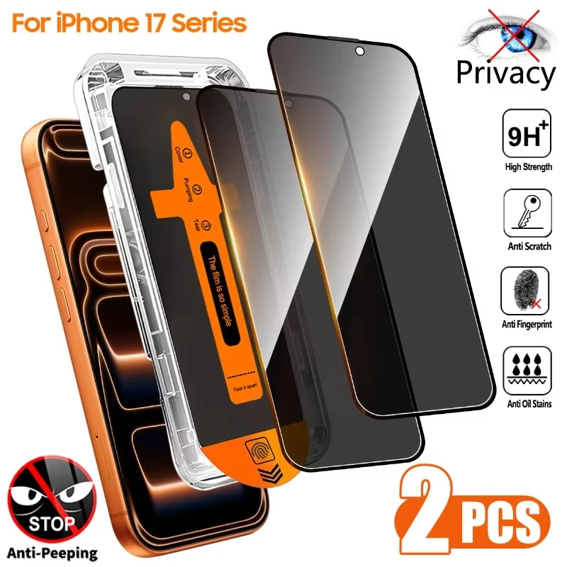 

Dust Free Installation Privacy Screen Protector For iPhone 15 13 16 14 11 12 17 Pro Max Air 16e Mini SE 6 7 8 Plus XR XS X Glass