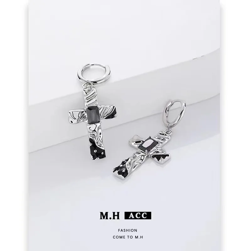 

Gothic Cross Earrings Hip Hop Rock Red Oil Drip Drop Earrings for Women Fashion Jewelry Nightclub Gifts New