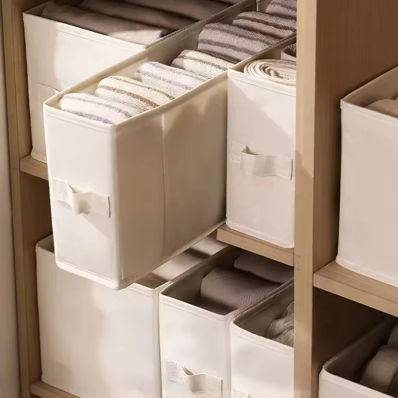 Home Drawer-style Storage Box Portable Storage with Handles Narrow Foldable Clothing Storage Boxs Rectangular Fabric Wardrobe