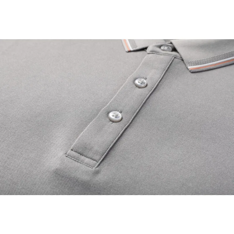 Polo Shirt And T Shirts For Men Long Sleeve Cotton Blend Lightweight Stretch Classic Design Solid Color Top