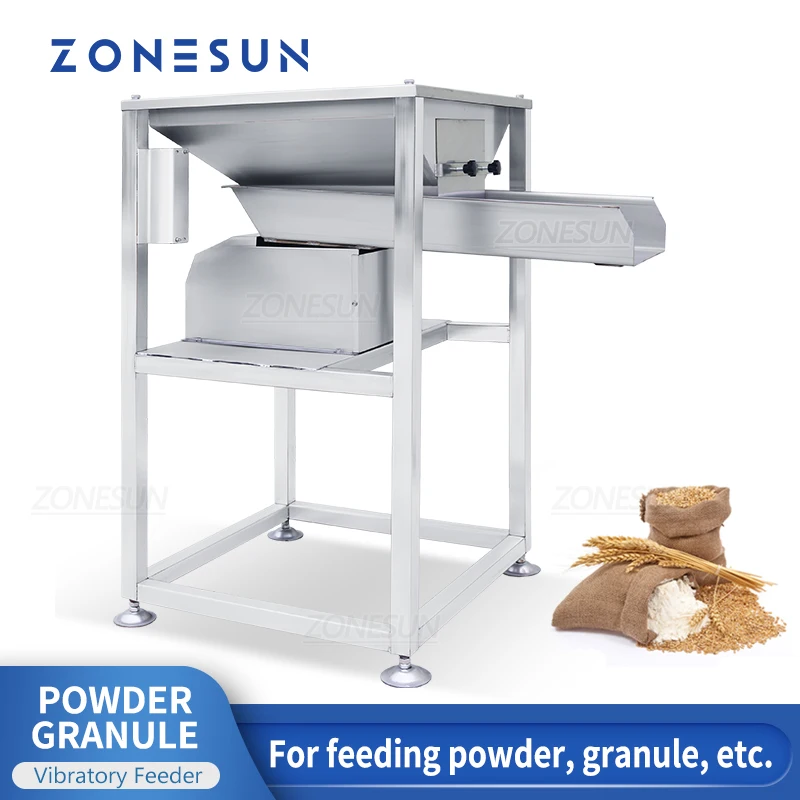 ZONESUN ZS-VF50 Automatic Powder Granule Particle Vibrating Feeder Food Processors 50L Capacity Production Line