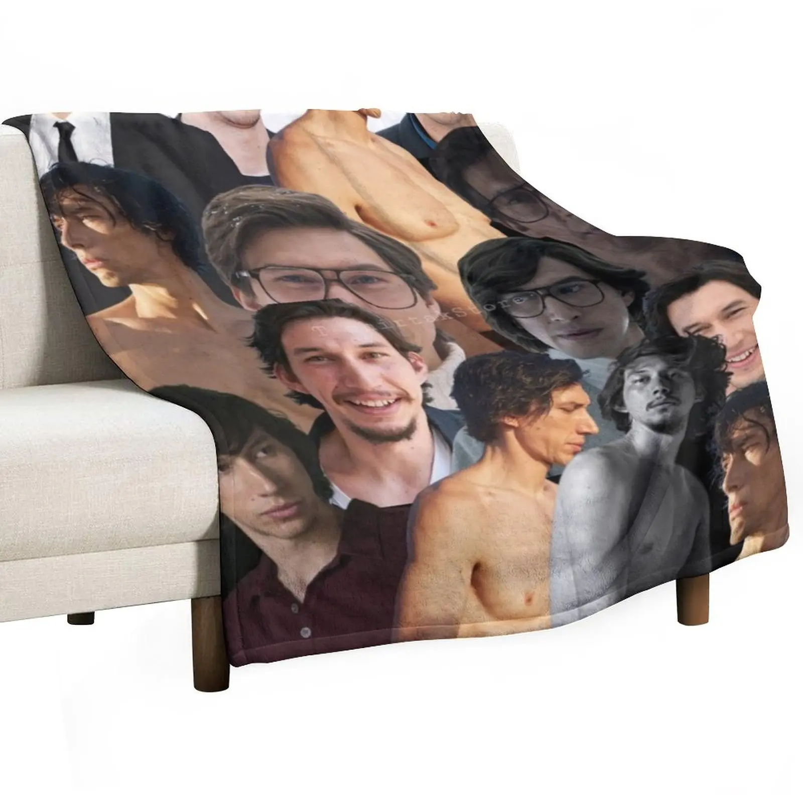 

adam driver photo collage Throw Blanket Soft Camping Decorative Sofa Luxury Brand Blankets