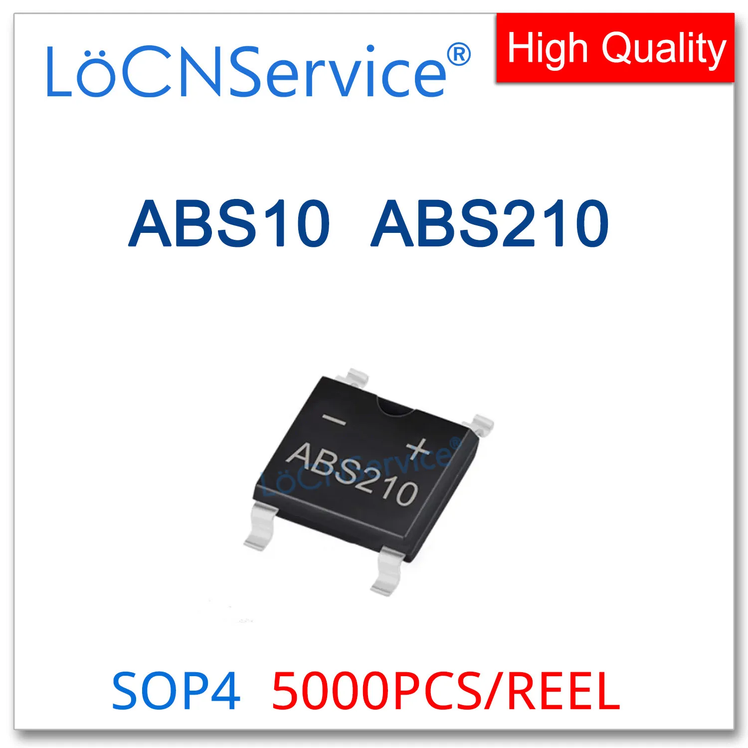 LoCNService 5000PCS ABS10 SOP4 1A 1000V ABS210 2A 1000V SOP-4 KBPC Single Phases Bridge High quality