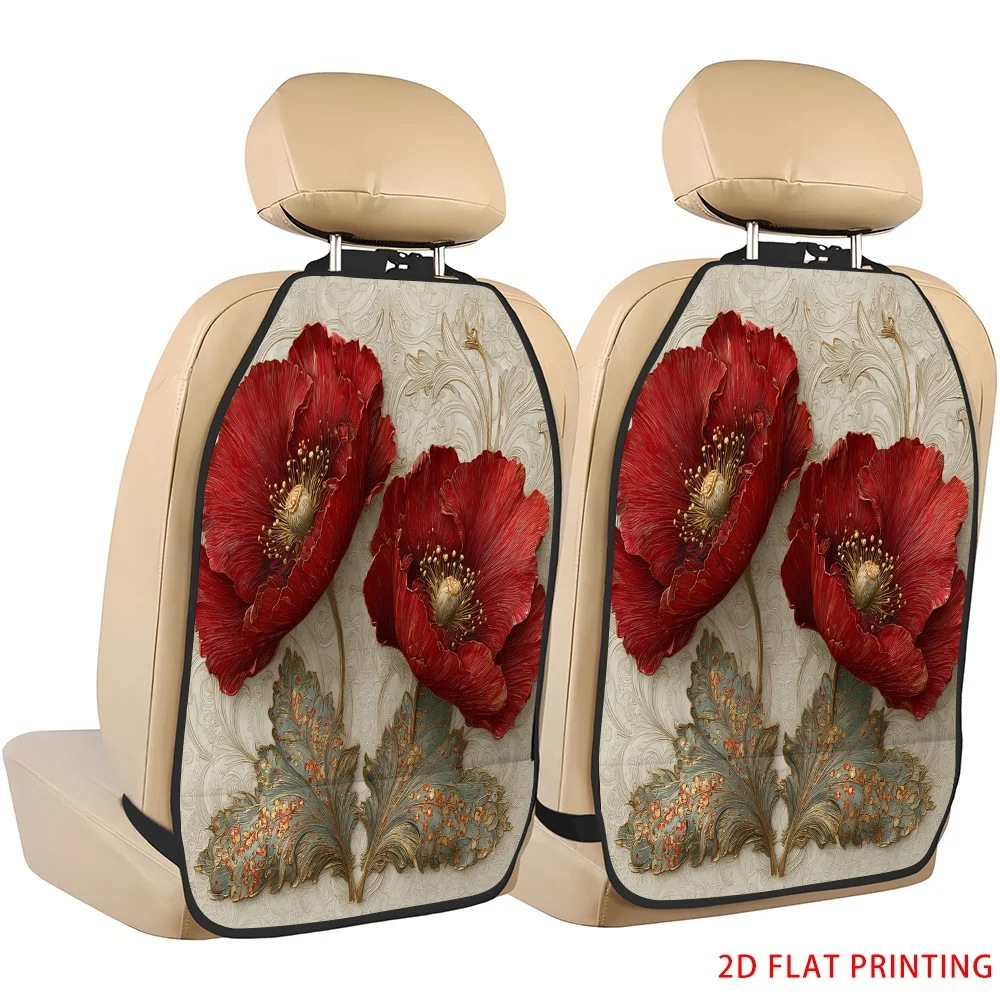 2D Plane Printing 2pcs Backseat Protector Seat Covers Individuation Decoration Animal Friends Pattern Applies To Various Models
