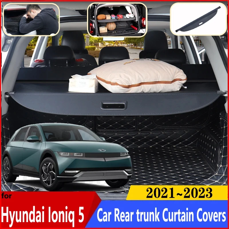 

Car Trunk Curtain For Hyundai Ioniq 5 2023 2022 2021 Car Anti-scratch Trunk Luggage Curtain Cargo Cover Anti-peeping Accessories