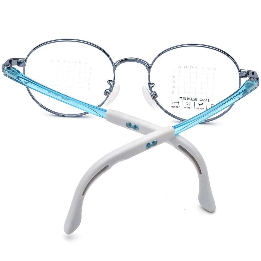 NIANZHEN Anti Blue Prescription Eyeglasses Teenage Myopia Optical Lens Student Eyewear Round TR90 Metal Kids Glasses Frame 34687 view 2