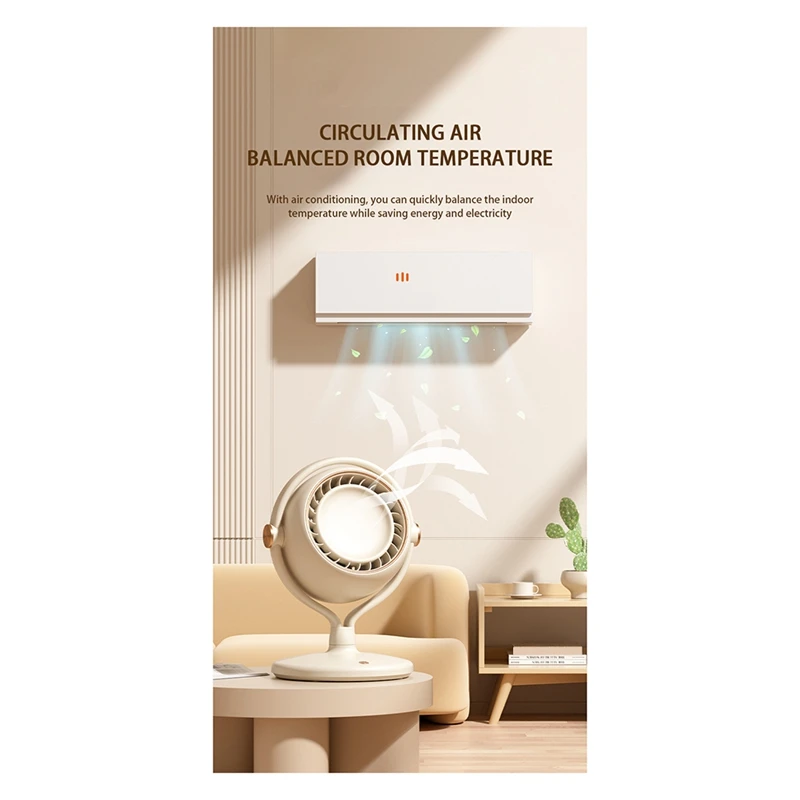 Ventilador Multifunções Portátil, 2400mAh, Alta Capacidade, Bateria de Lítio, Alta Eficiência, Contínuo