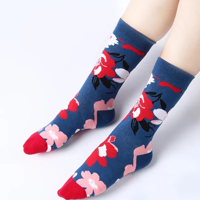 1 Pair New Men Happy Funny Socks Flower Hip- Hop Casual Basic Skateboard Fashion Streetwear Creative Harajuku Sock New 2022