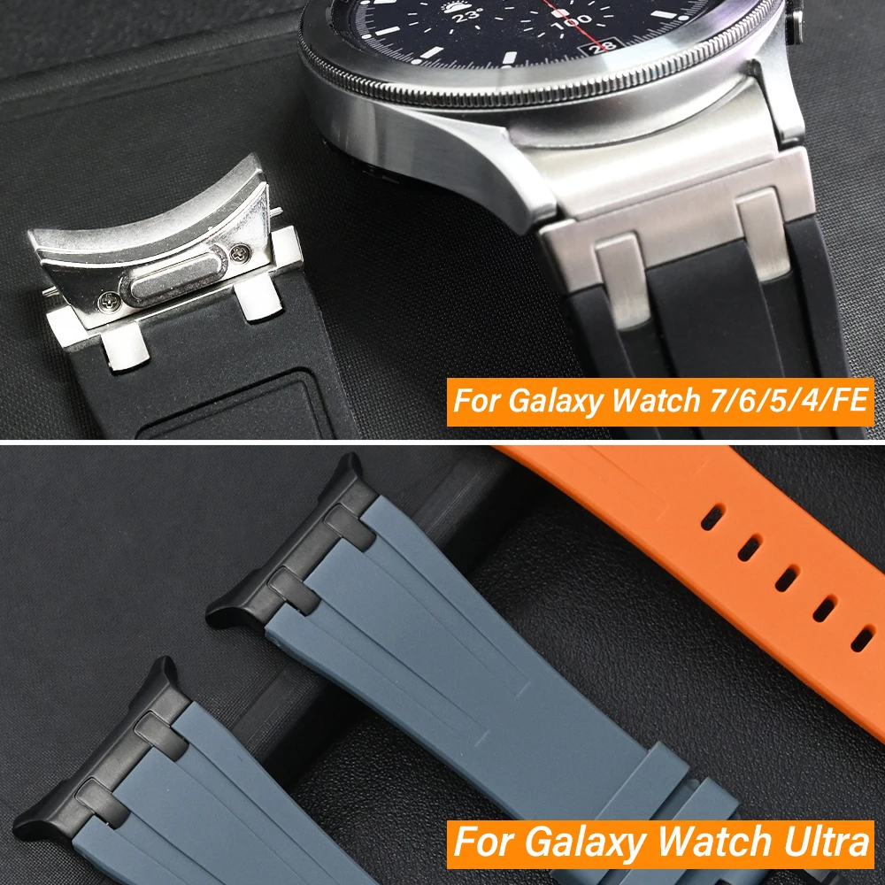 Cinturino in silicone NO Gaps per Samsung Watch 6 Classic 47mm 43mm 5/6/7 40mm 44mm Cinturino sportivo Quick Fit per braccialetto Galaxy 5 Pro 45mm