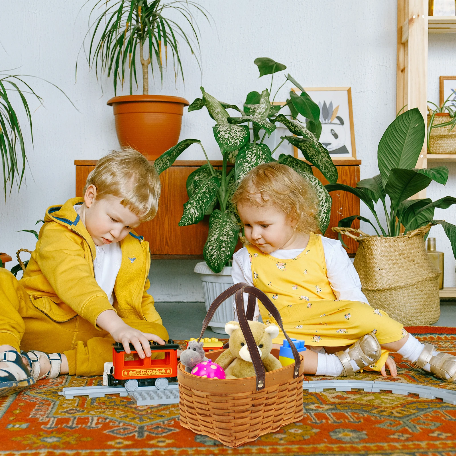 

Woven Storage Basket Holder made Wood Flower Fruit Basket Holder Home Garden Decorative H Woven Baskets Solution