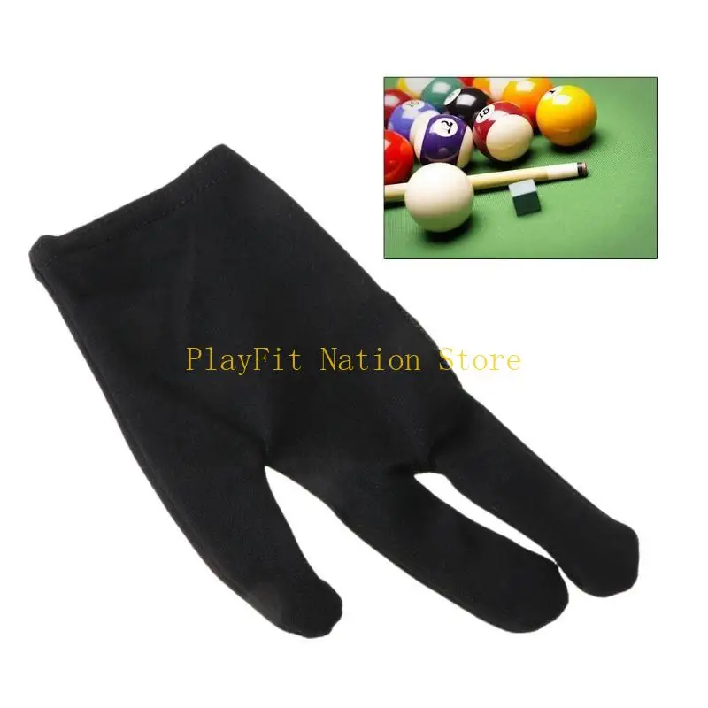 242F 1pc Black Cue Billiard Pool Shooters 3 Fingers Gloves