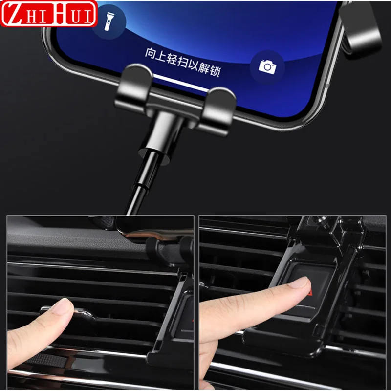 Car Styling Mobile Phone Holder For Volkswagen VW Touareg T-cross Tacqua Tayron Air Vent Mount Gravity Bracket Stand Accessories