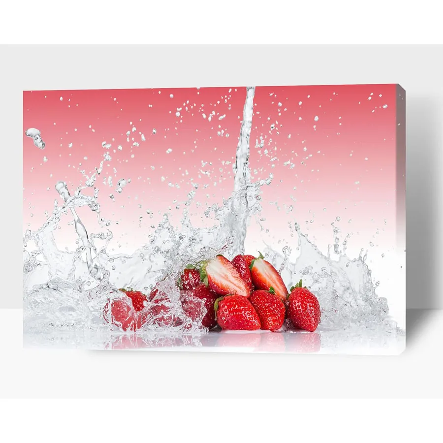 

Kitchen Wall Decor Pink and Red Strawberry Fruit diamond painting kits for Dining Room Decor Contemporary Fruit Picture Kitchen