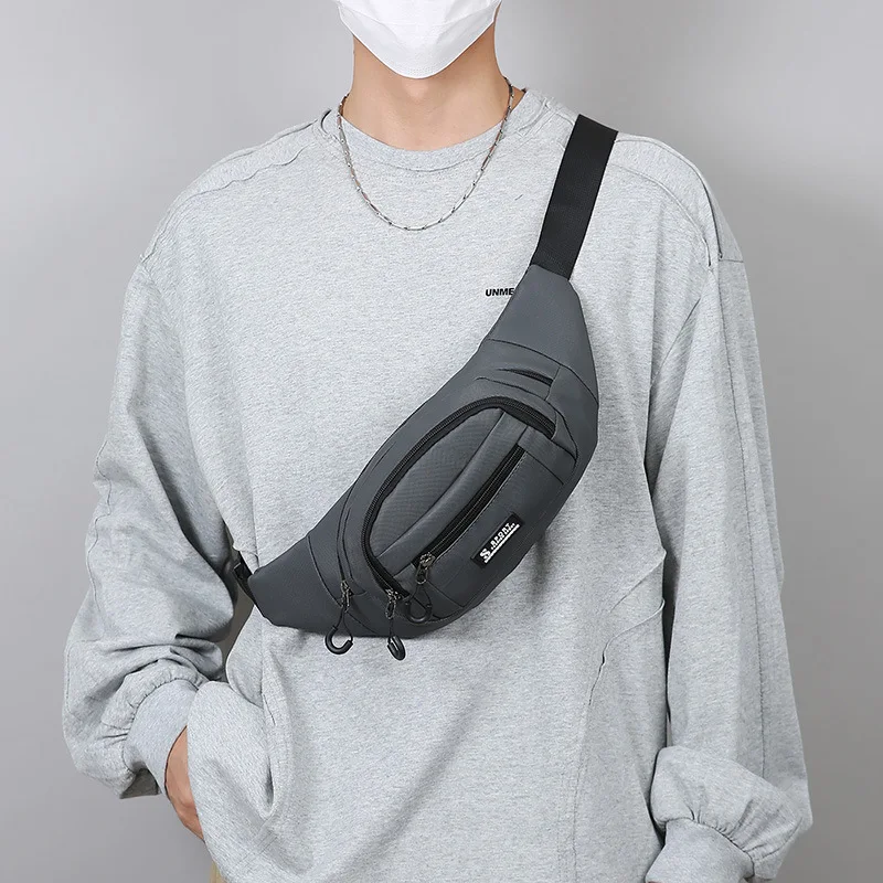 

2025 Новая мужская поясная сумка, водонепроницаемая кожаная многофункциональная прочная нагрудная сумка большой вместимости, модная сумка через плечо