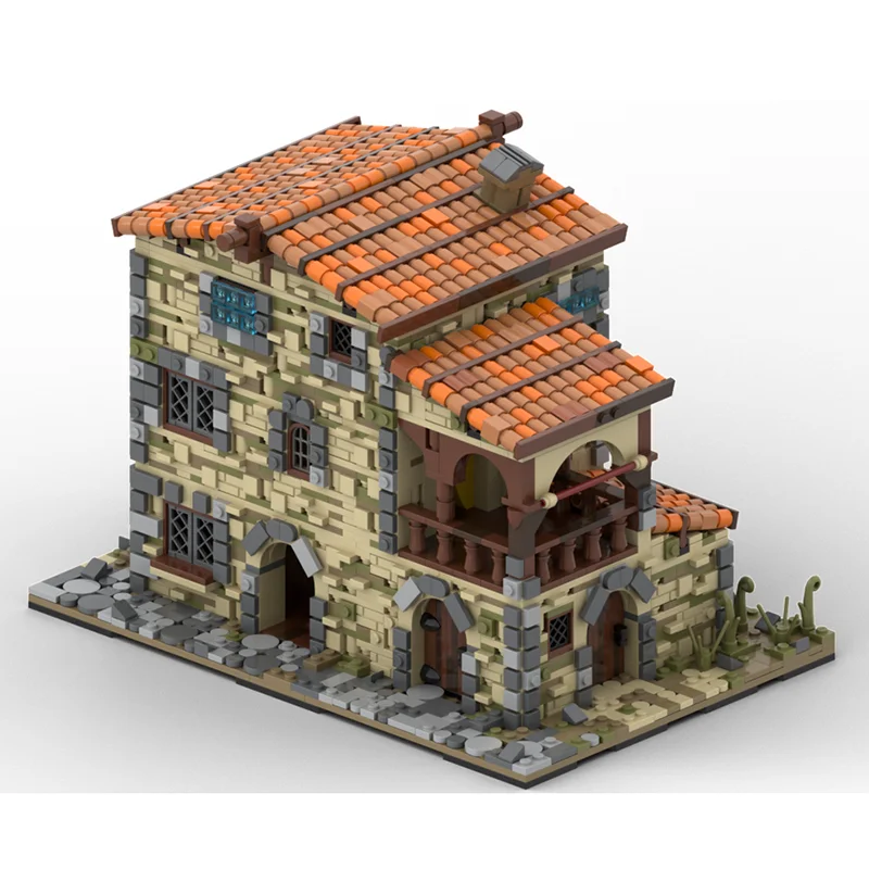 نموذج عرض شارع المدينة Moc لبنات البناء نموذج المنزل الإيطالي القديم تكنولوجيا الطوب لتقوم بها بنفسك تجميع لعبة البناء هدايا العيد #3