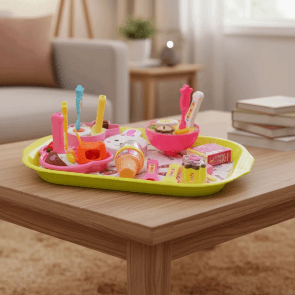 6pcs/set Little BearShape Pudding Feeding Set Pretend Play Simulation Model Lunch Box Pudding Early Education Kawaii Play House