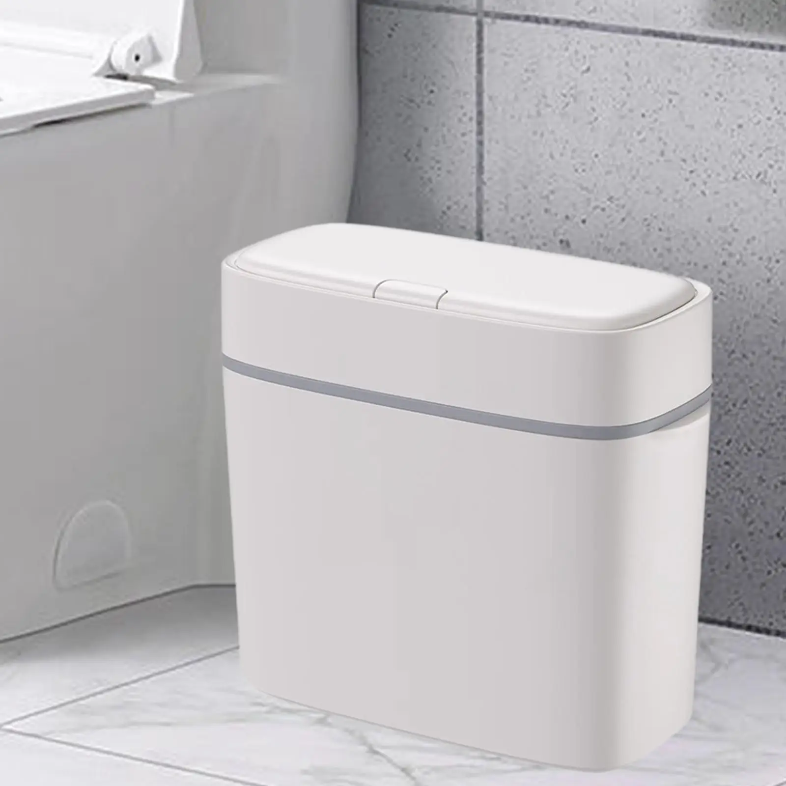 

Trash Can Waste Bin Stylish Nonslip Wastebasket Garbage Basket Narrow Small Garbage Bin for Bathroom Office Bedroom Home Toilet