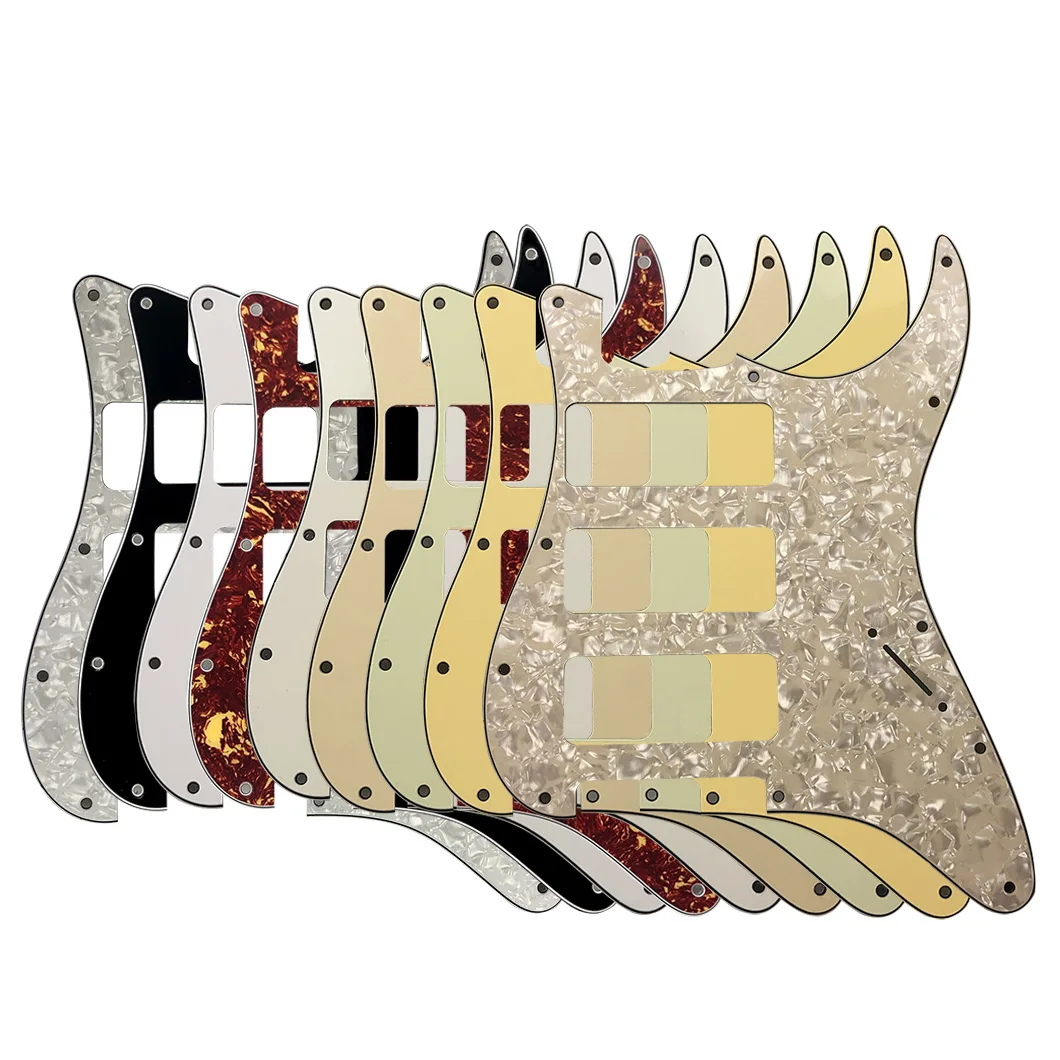 

Pleroo Great Quality Guitar Parts 3 P90 Strat Guitar PICKGUARD No Control Hole For US 11 Screw Holes Strat Humbuckers