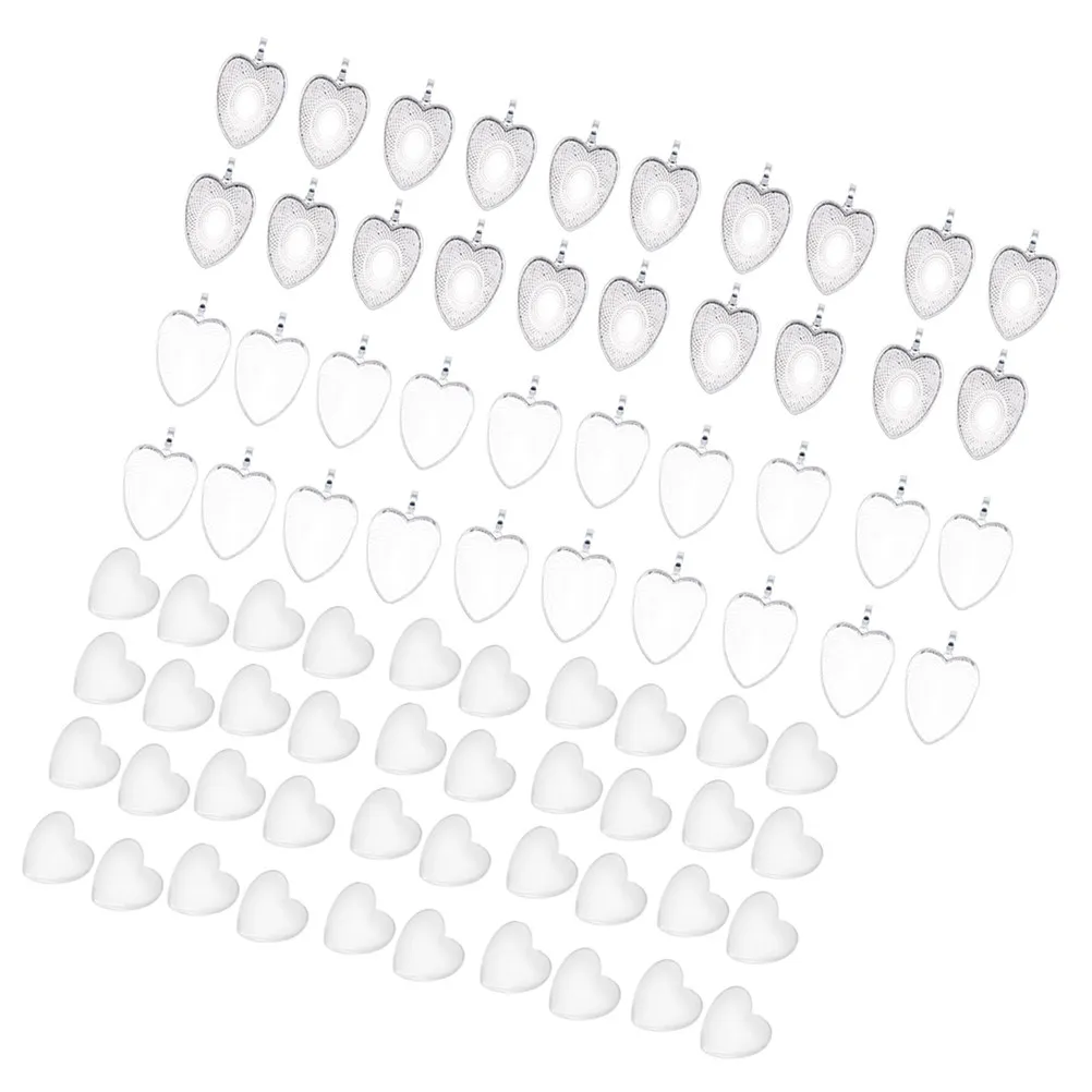 80Pcs Premium Metal Alloy Pendant Trays and Glass Dome Tiles for Custom Jewelry DIY Crafts Resin Art Photo Pendants Making Kit