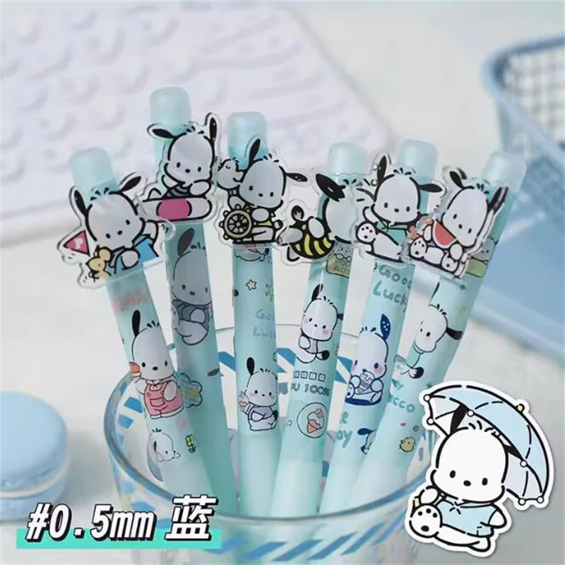 36 pcs/lot Sanrio Kawaii Pochacco Erasable Press Gel Pen Cute 0.5mm Blue Ink Neutral Pens Promotional Gift Office School Supply