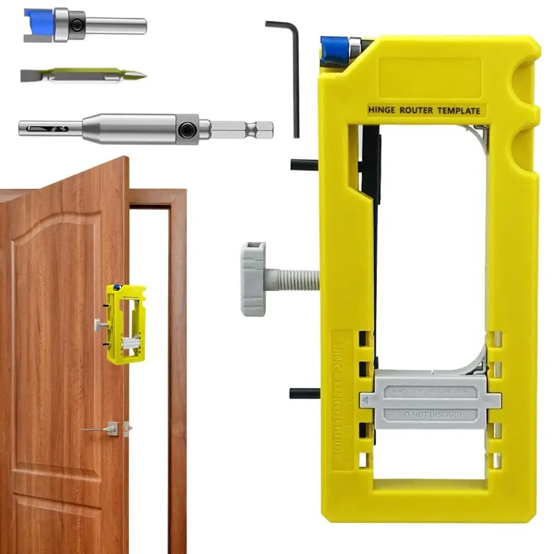 Door Hinge Mortise Jig Kit Door Hinge Router Template Cabinet Door Hinge Installation for Cabinet Furniture Hardware Accessories