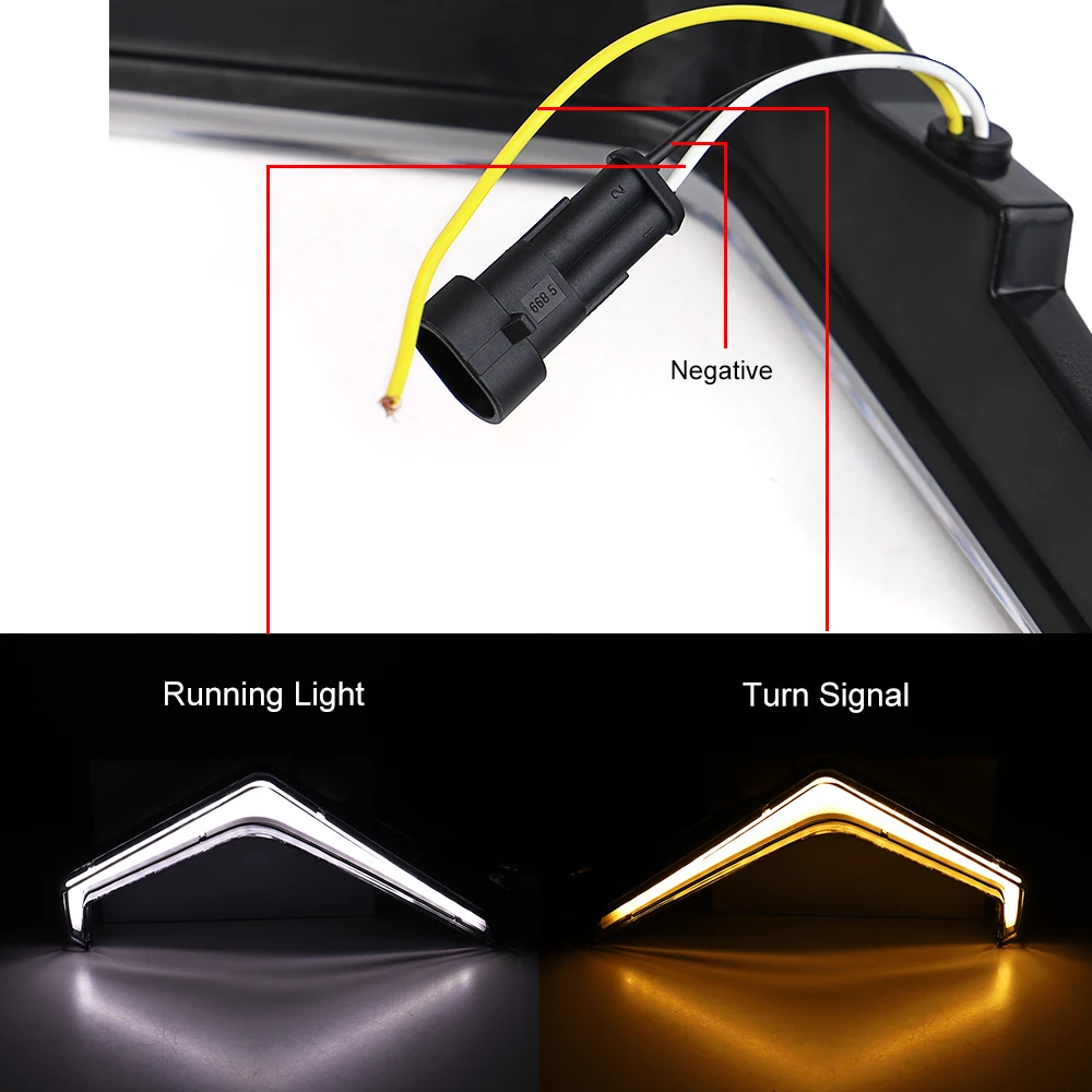 LED Turn Signal Light Front Signature Accent Fang Light Assembly for Polaris RZR XP 1000 Turbo 2019-2023