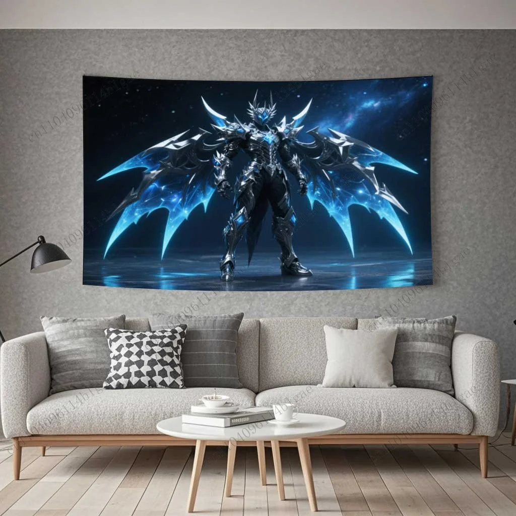 نسيج حائط محارب مدرع مستقبلي مذهل، نسيج غرفة الخيال العلمي لافتة للنظر، ديكور جدار البطل الميكانيكي الدراماتيكي #4