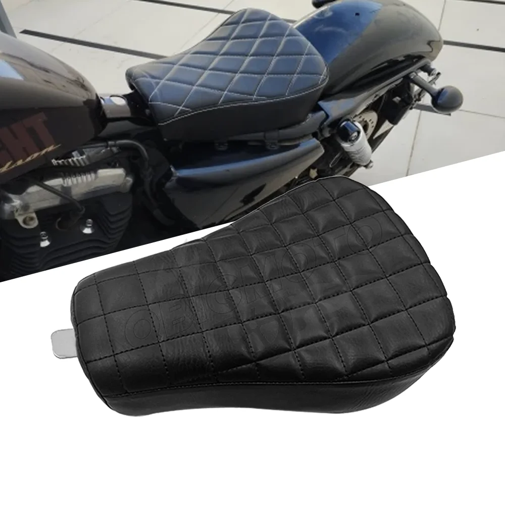 Motorcycle PU Leather Pad Driver Rider Solo Seat Cushion For Harley XL883 XL1200 X48 XL Sportster 72 48 1200X 1200V