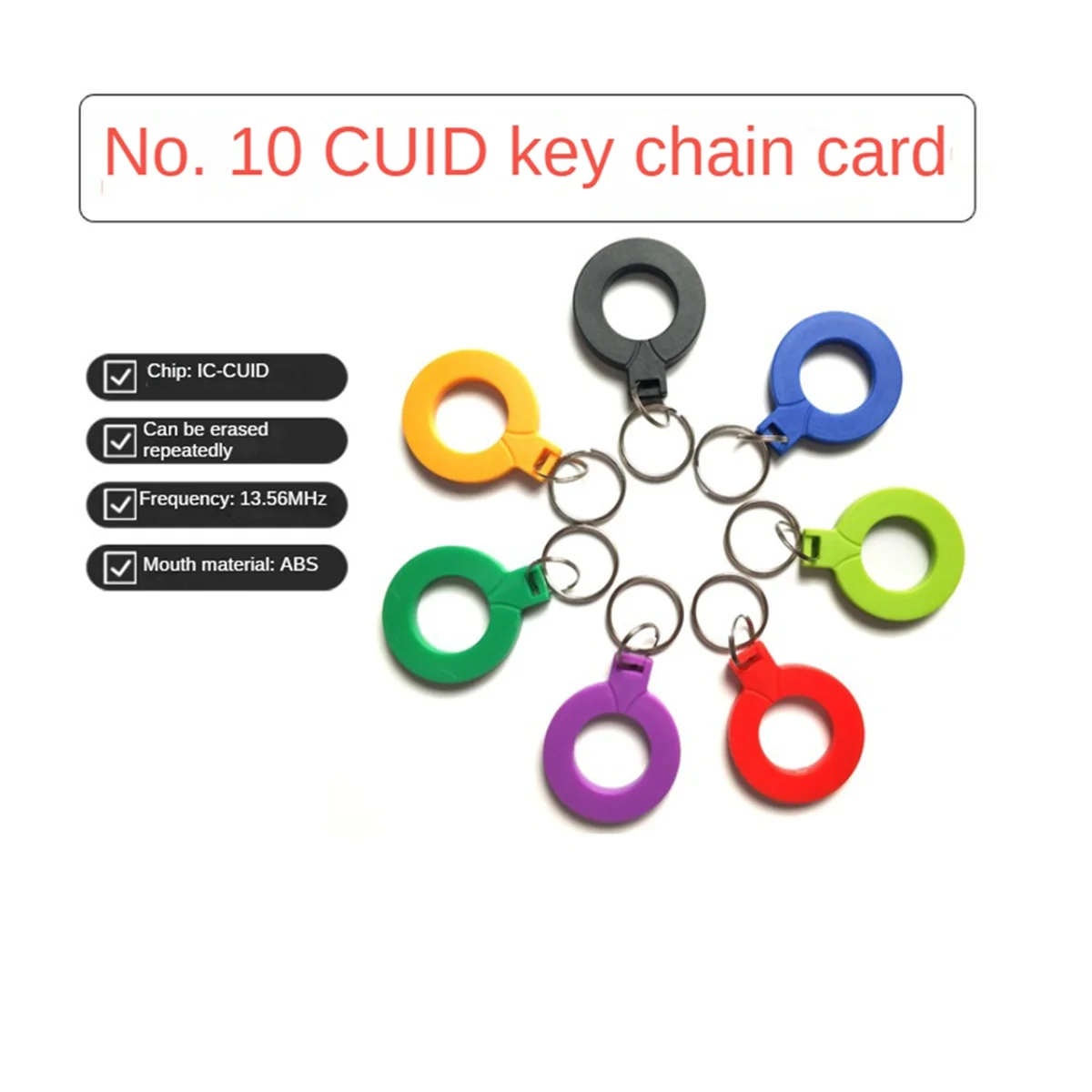 EYFL-10Pcs 13.56MHZ CUID Keyfobs CUID Changeable MF S50 1K IC Keys Keyfobs Token Tags NFC Clone Copy Block 0 UID Writable