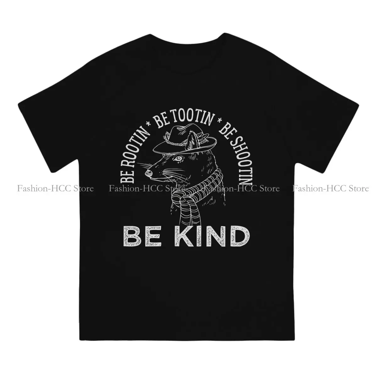 Be Shootin Be Kind Cowboy Opossum White O Neck TShirt Rootin Tootin Pure Cotton Basic T Shirt Men Clothes Individuality