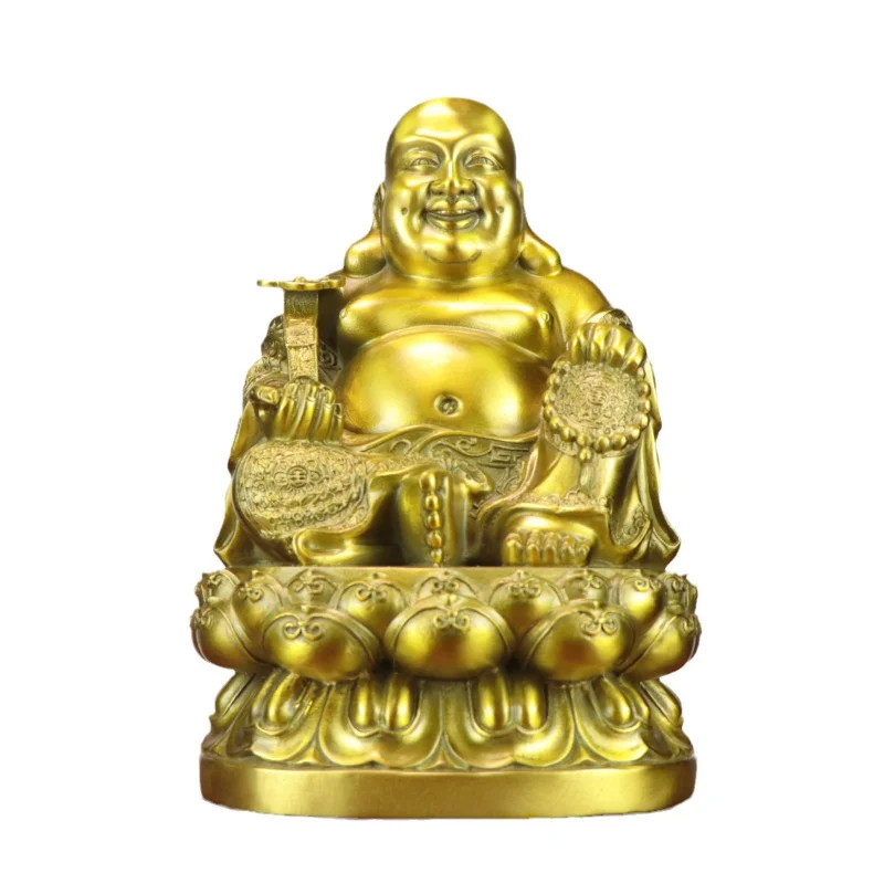 Ornament, Auspicious Sitting on Lotus , New Maitreya Buddha Bronze Metal Home Decor