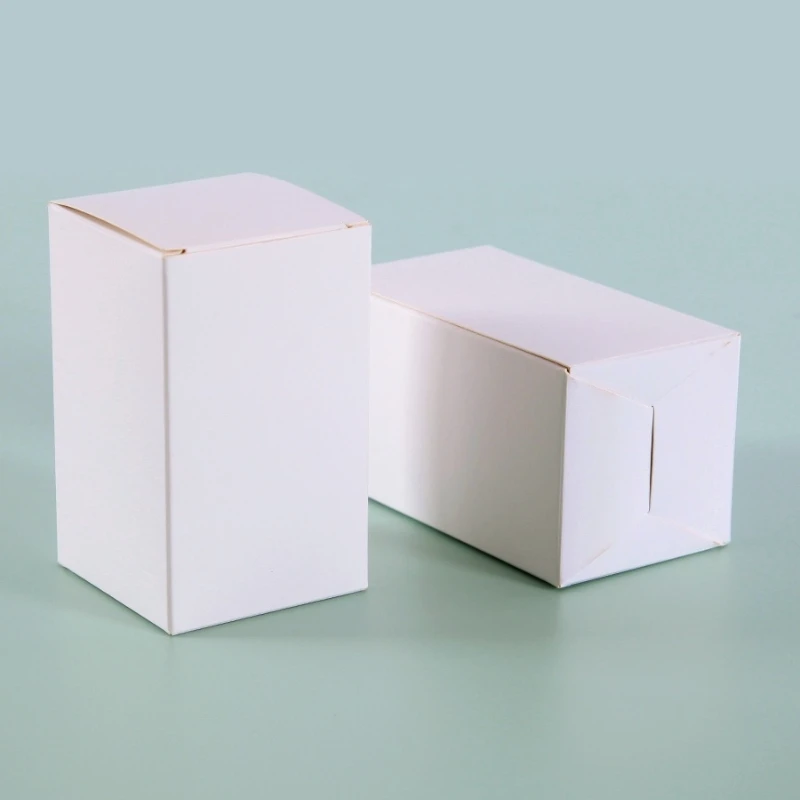 50 Pieces Brown Kraft Packaging Boxes Rectangle Thick White Paper Cardboard Box for Packing DIY Candy Handmade Soap Gift Boxes