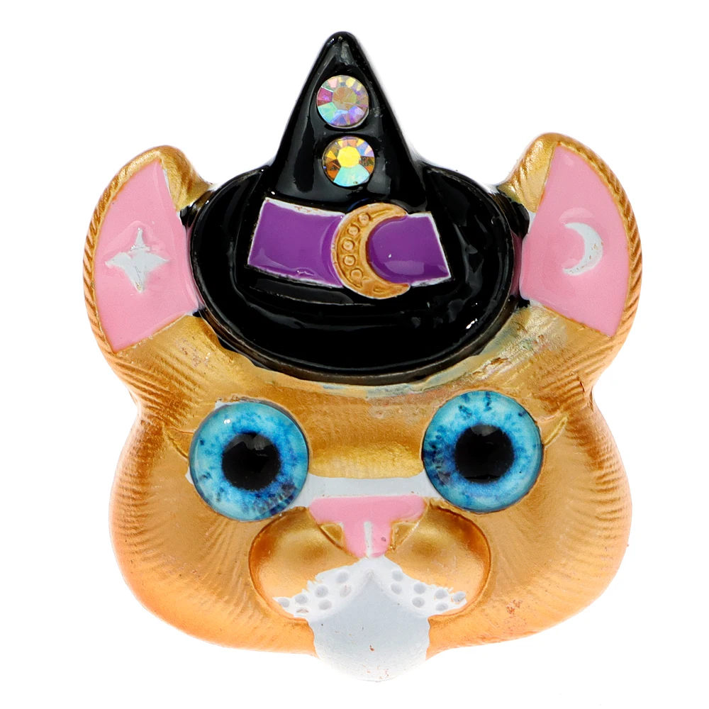 CINDY XIANG Yellow Color Enamel Magic Cat Brooches For Women Cute Animal Pin 3 Colors Available Fashion Coat Accessories