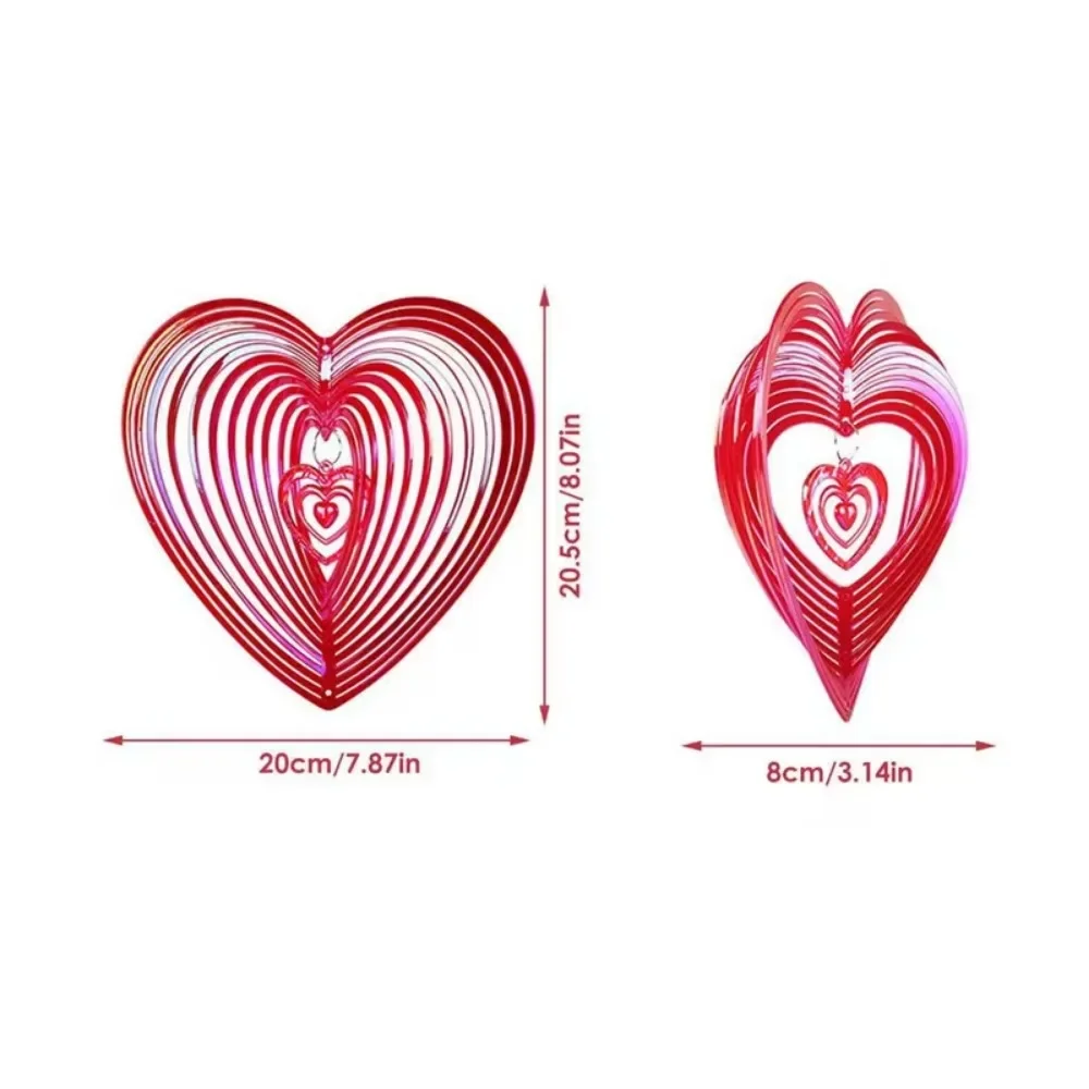 3D Heart Bird Repeller Spinner Wind Chimes Wiszące dekoracje Odblaskowy odstraszacz Wisząca ozdoba Dekoracja ogrodu na zewnątrz