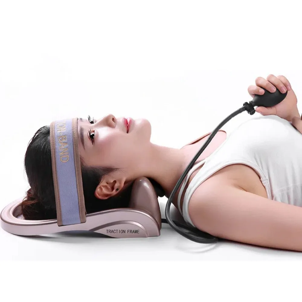 Relax Filled Air Neck Massager Vertebra Orthopedic Air Compression Cervical Tractor Pillow Muscle Stimulator Massager Kneading