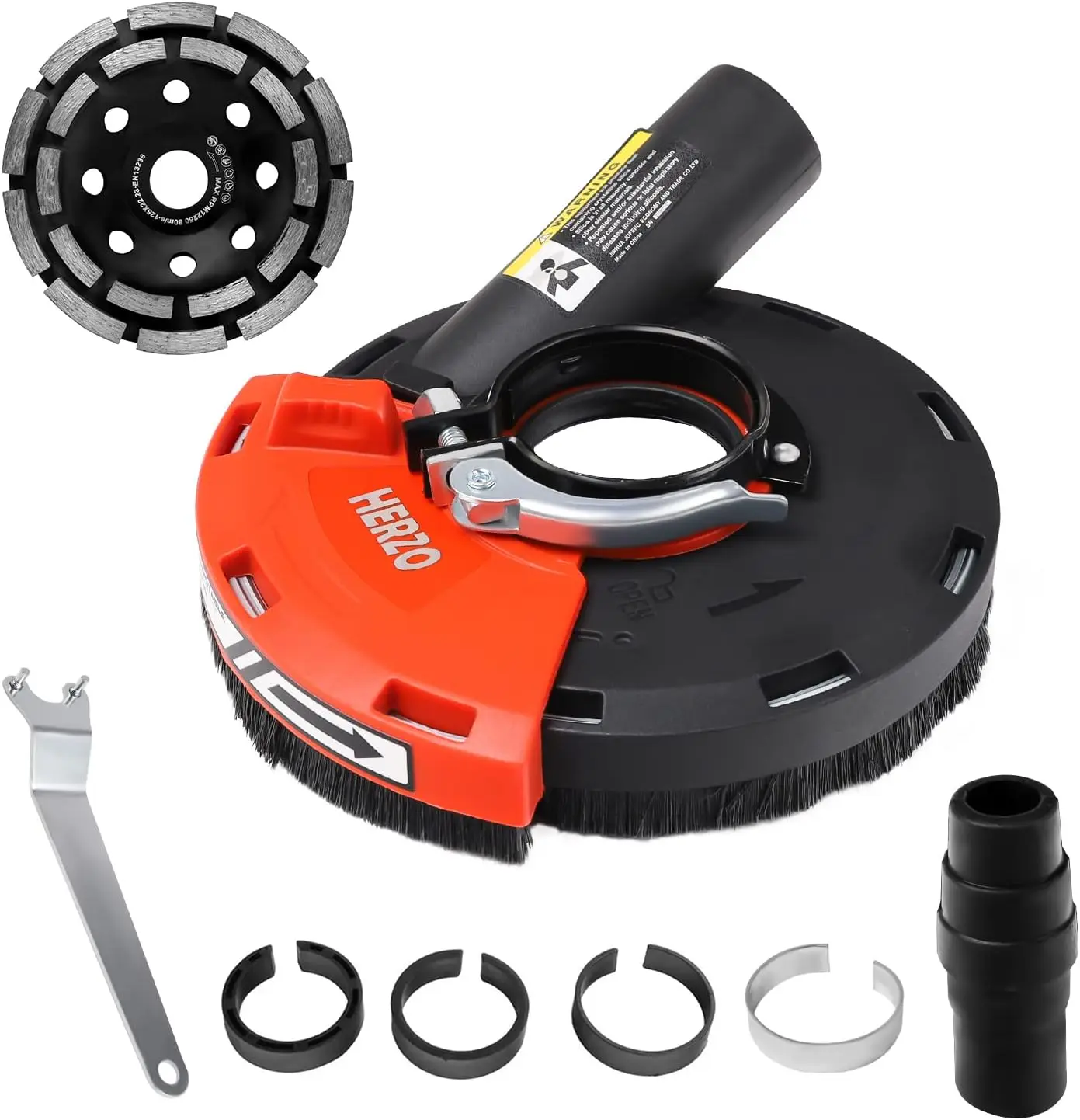 

Universal Dust Shroud for 4.5"/5" Angle Grinder with 5-Inch Diamond Grinding Cup Wheel