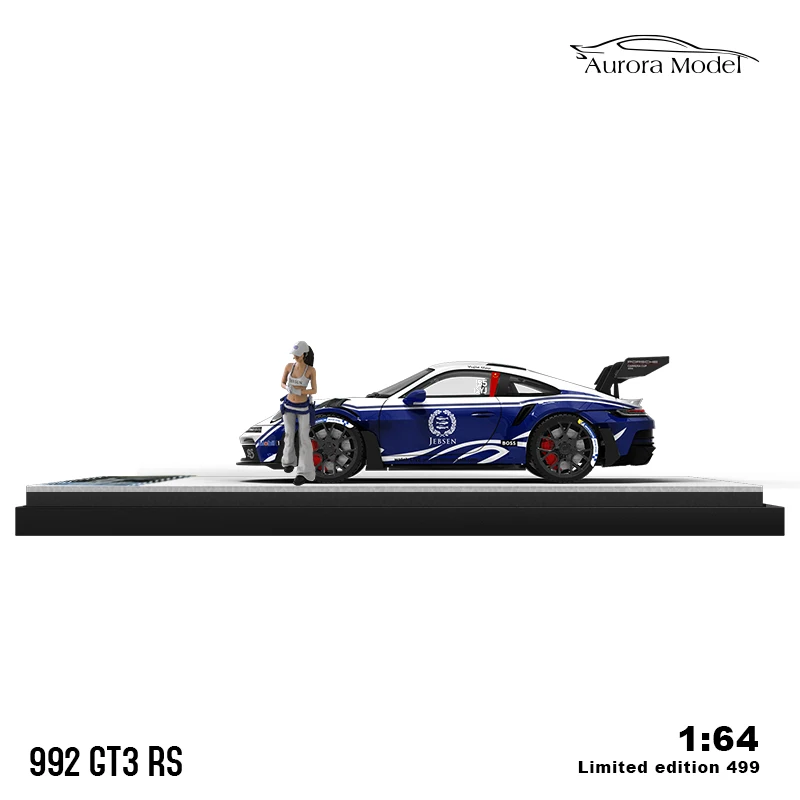 ออโรร่ารถรุ่น1:64รุ่น Po 992 GT3 RS อัลลอยหล่อขึ้นรูปรถสปอร์ตเคลือบเจตเซน