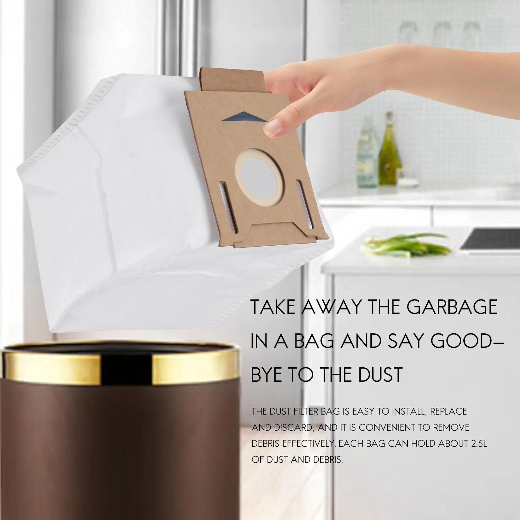 شعبية 8 حزمة أكياس مكنسة الغبار 2.5L ل Ecovacs DEEBOT OZMO T8 AIVI T8 Max T8 Series T9 Series N8 Pro Plus N8 Pro Robot Vacuum