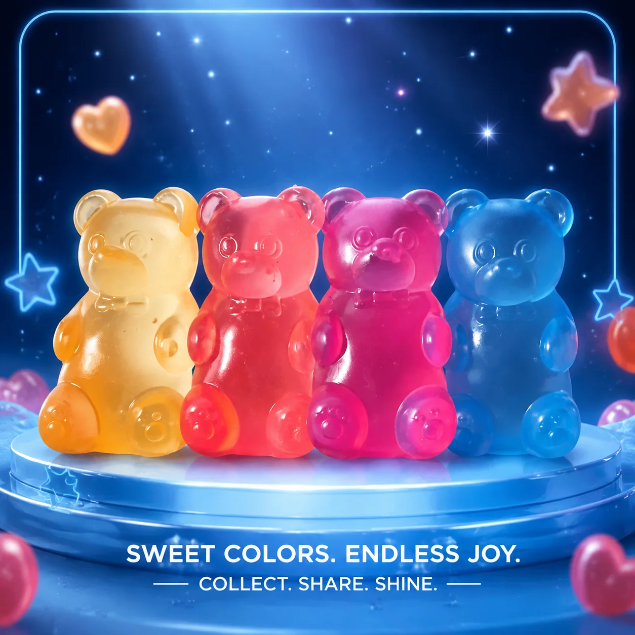 2027 New Colorful Gummy Bear Fudge Jelly Bean Gummy Candy Fidget Squeeze Toy Hand Relax Anti Stress Release Toy for All Ages