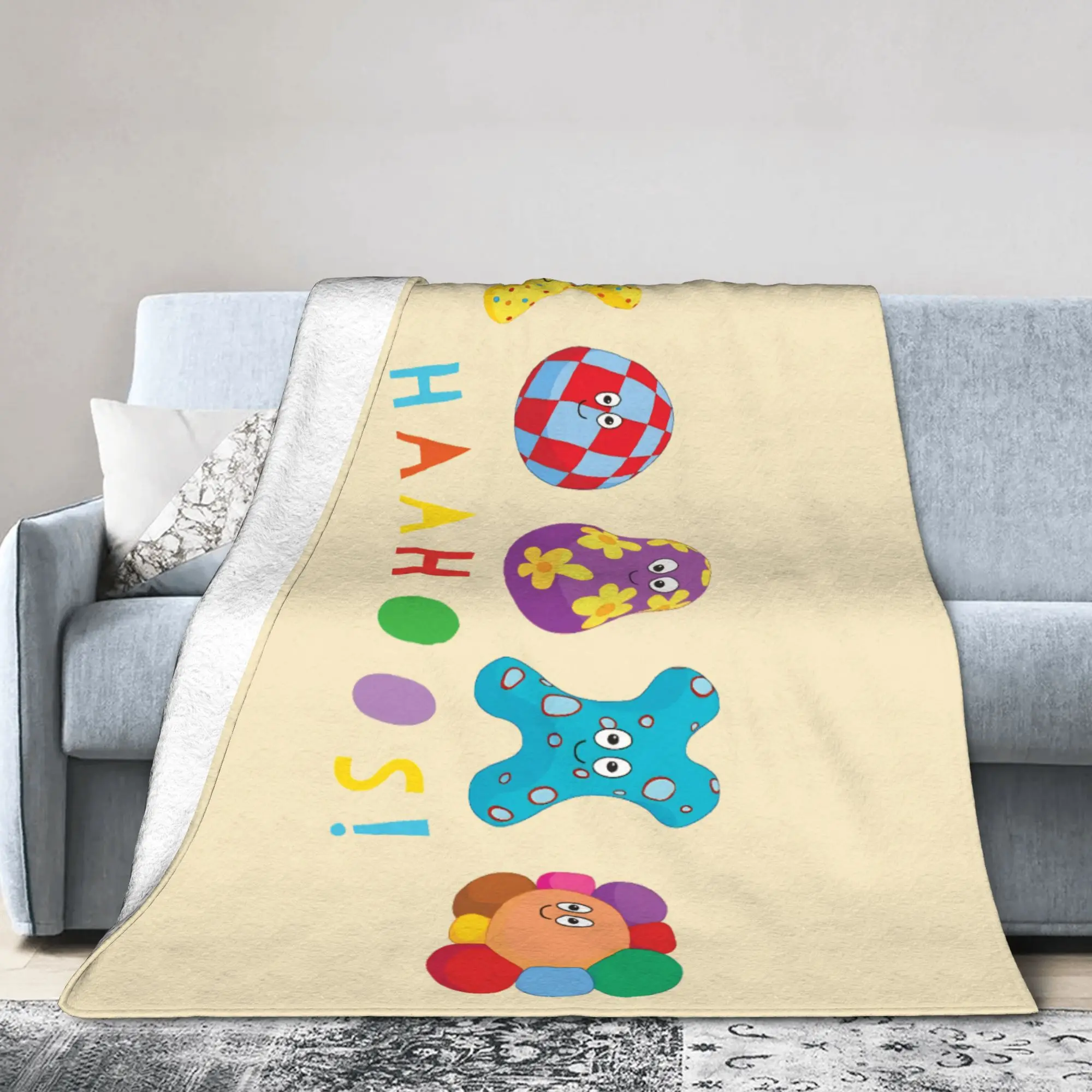 Night Haahoos Gardens Cute Blankets Flannel All Season Nostalgic Cartoon Multifunction Warm Bedding Throw Blanket for Bedspread