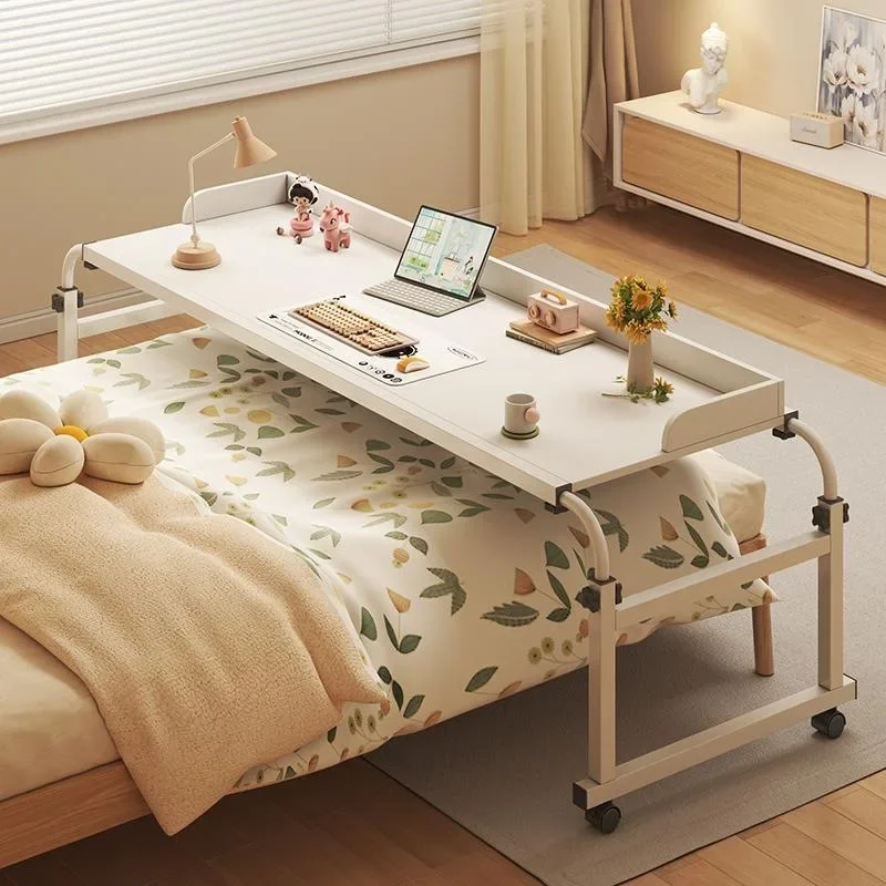 Modern Length& Height Adjustable Rolling Table Computer Desk Home Office Writing Desk Notebook Table Top Desk Bed Across The Bed