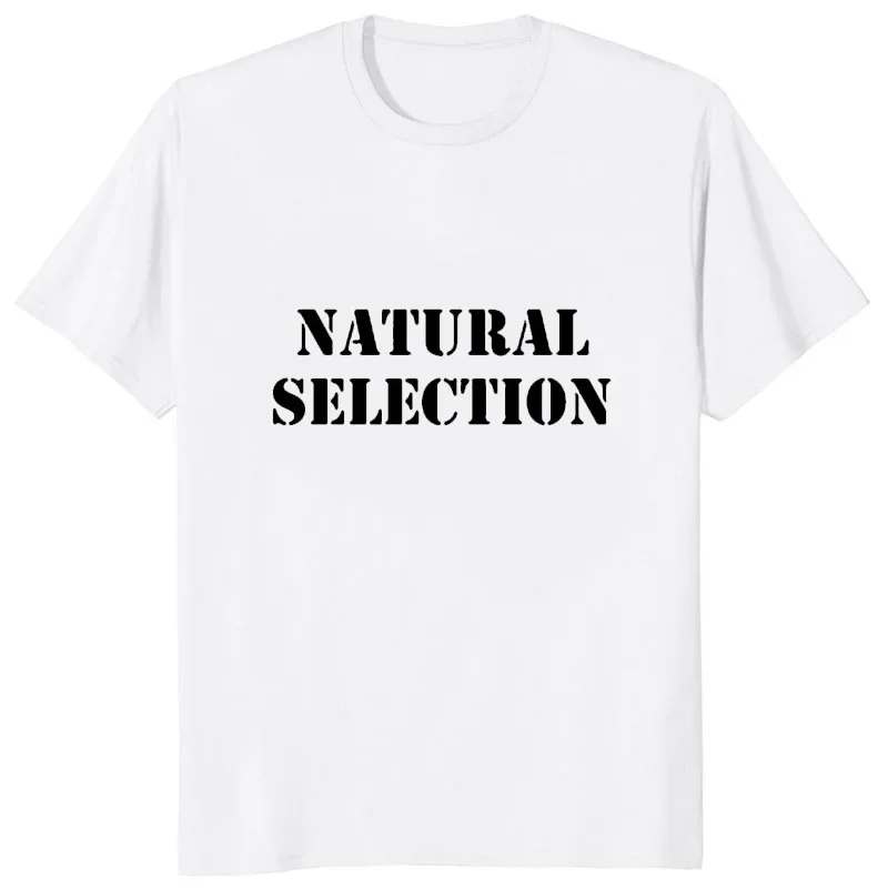 Natürliche Auswahl Text druck Mann T-Shirts Evolution Grafik T-Shirts Mode lässig Streetwear Harajuku Stil Tops lose T-Shirts