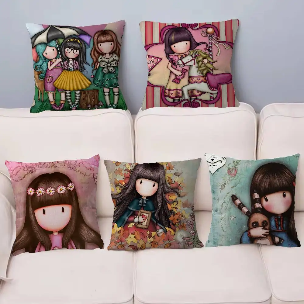 Cute Gorjusses Cartoon S-Santoro Cushion Cover Pillowcase Upholstery Sofa Throw Pillow Home Decor Pillowcas